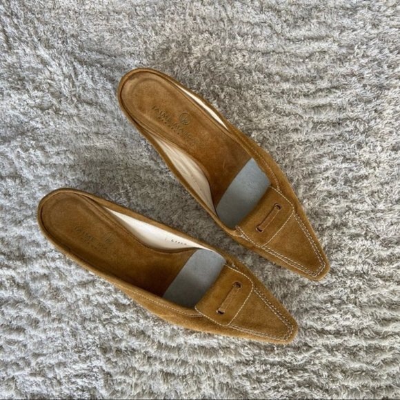 Jaime Mascaro Shoes - JAIME Mascaro vintage suede mules mustard pointed toe